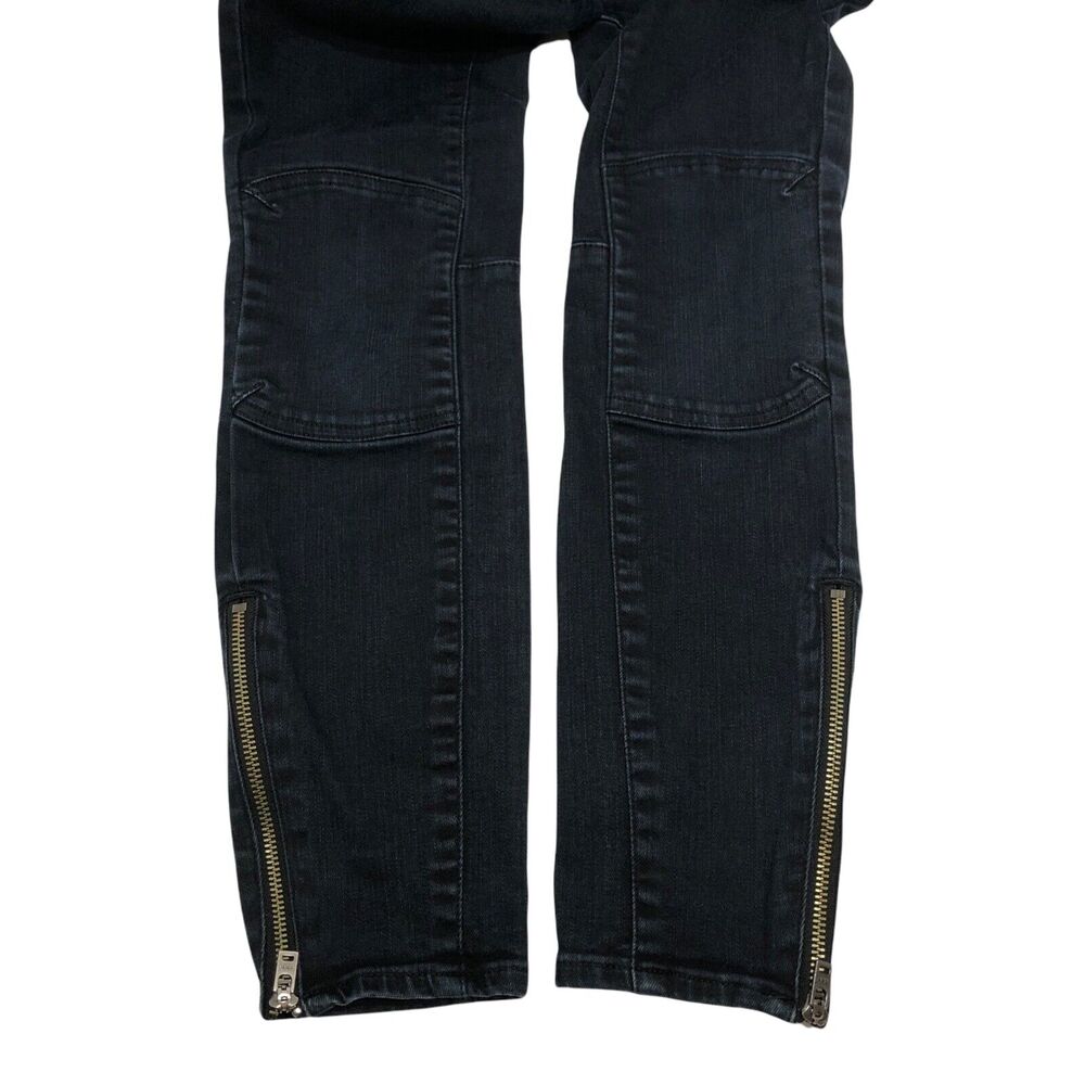 Madewell Skinny Skinny Jeans Ankle Zip Moto Dark Wash Blue Denim Size 26 - Picture 7 of 9